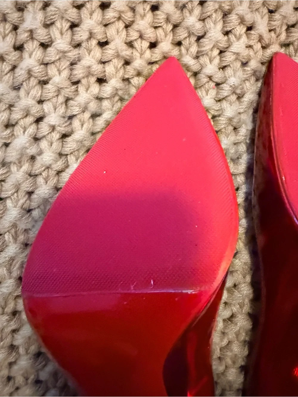 Christian Louboutin Kate 100 Patent Pointed-Toe Pumps Metallic Red - NEVER WORN - Picture 11 of 11